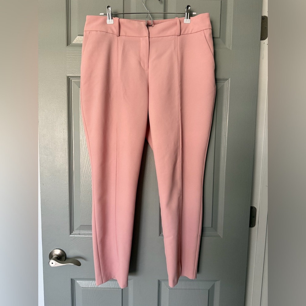 Dorothy Perkins Blush Rose Colored Straight Ankle Length Pants With Belt